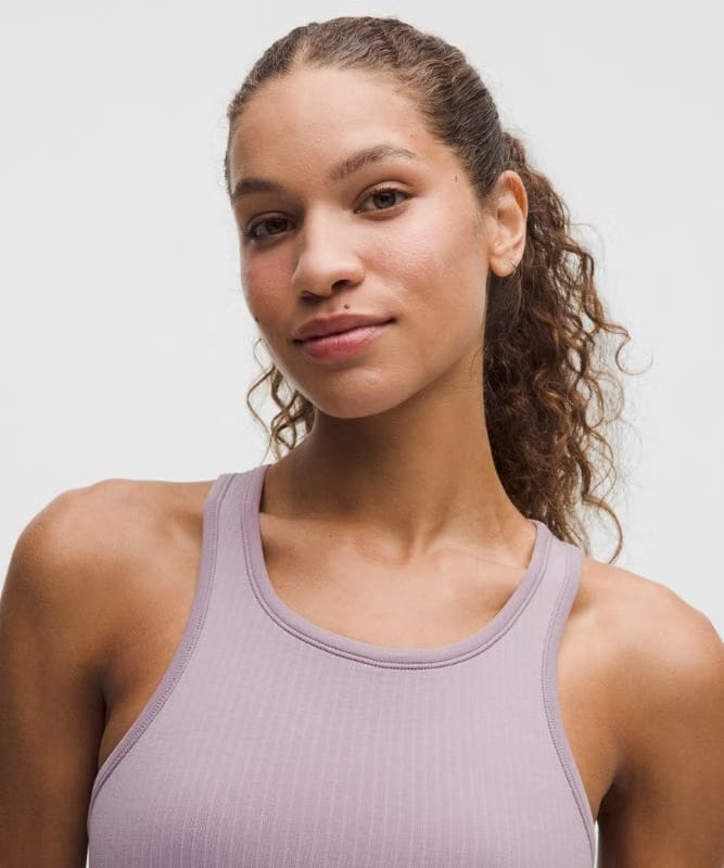 lululemon Ebb to Street Cropped Racerback Tank Top *Light Support, B/C Cup - Lotus Lavender
