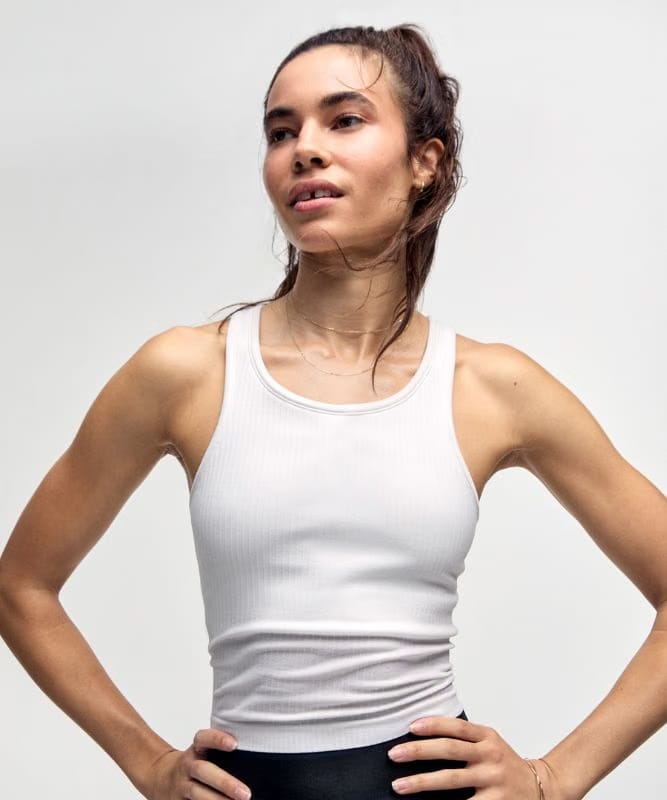 lululemon Ebb to Street Cropped Racerback Tank Top *Light Support, B/C Cup - White