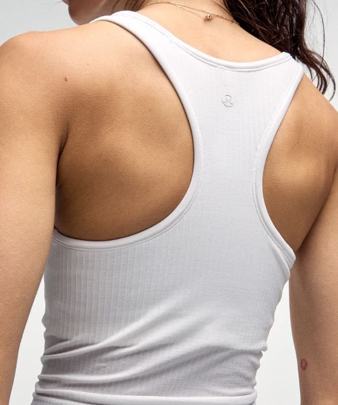 lululemon Ebb to Street Cropped Racerback Tank Top *Light Support, B/C Cup - White