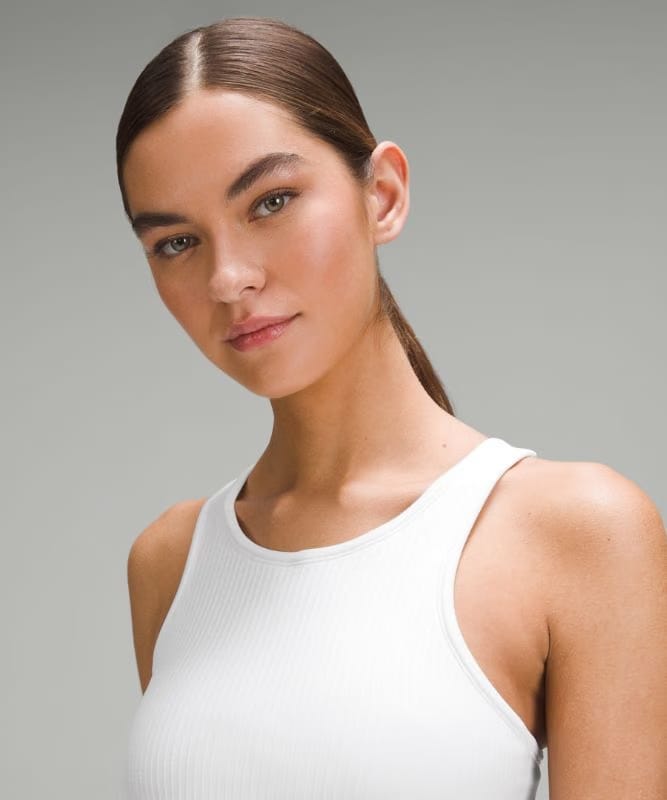 lululemon Ebb to Street Cropped Racerback Tank Top *Light Support, B/C Cup - White