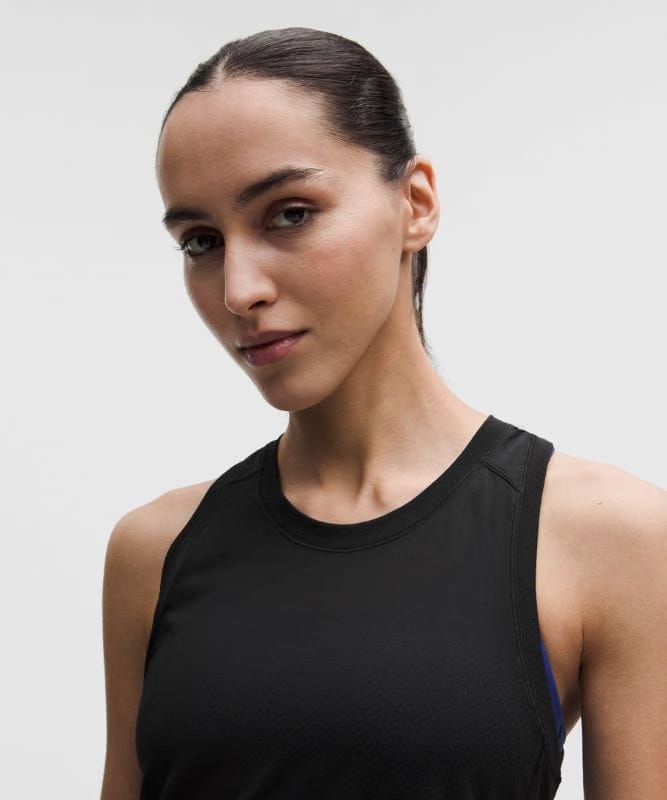 lululemon Fast and Free Singlet *Perforated Stripe - Black