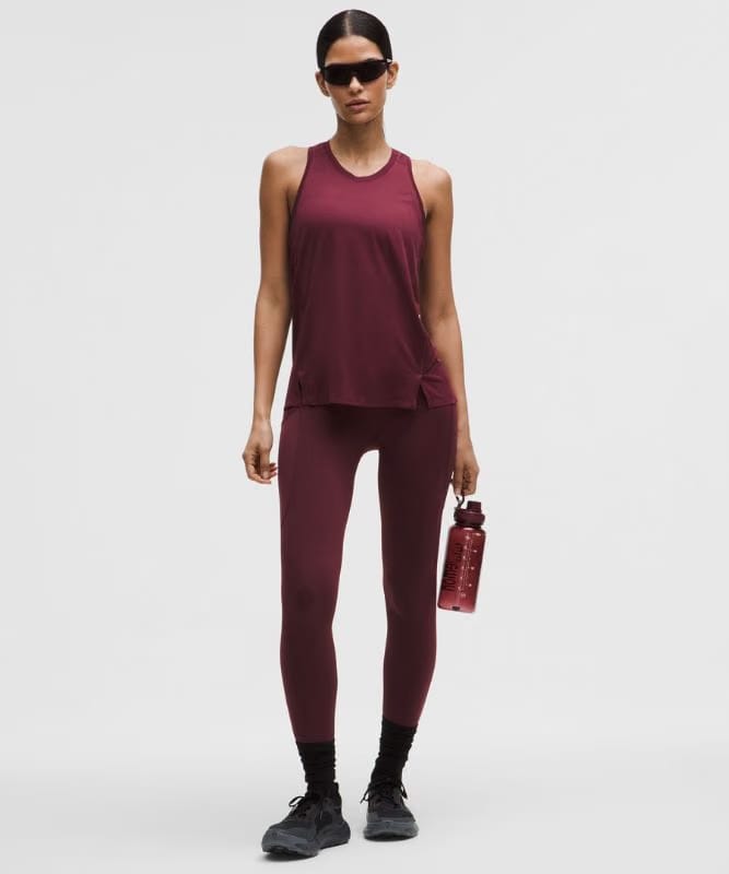 lululemon Fast and Free Singlet *Perforated Stripe - Burgundy Bay