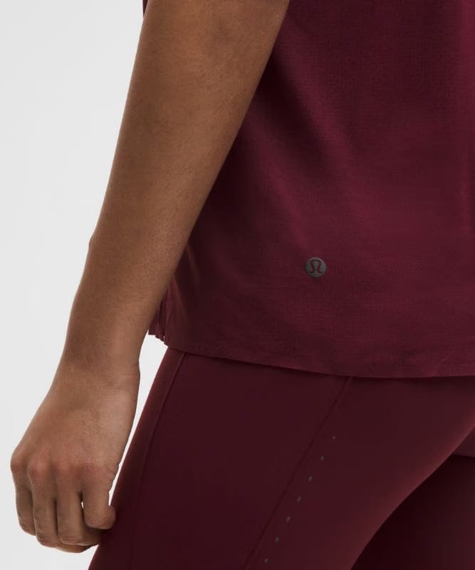 lululemon Fast and Free Singlet *Perforated Stripe - Burgundy Bay