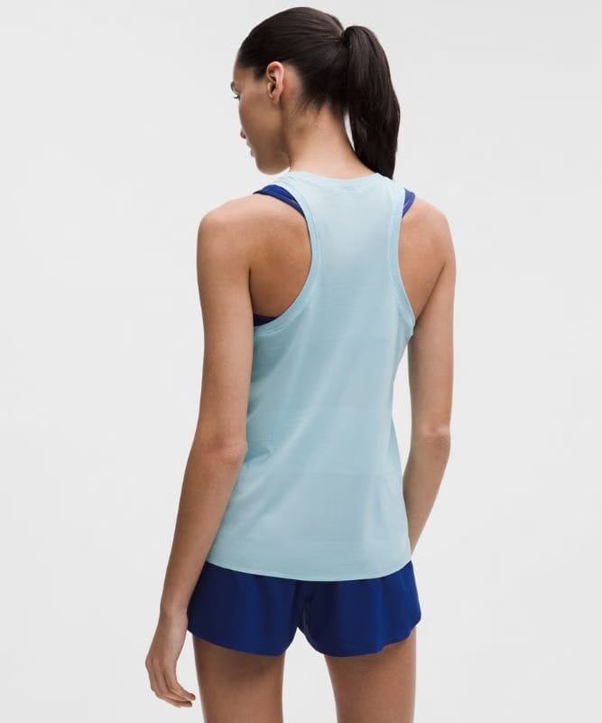 lululemon Fast and Free Singlet *Perforated Stripe - Foam Cloud