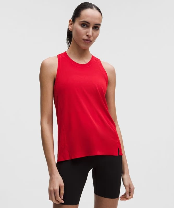 lululemon Fast and Free Singlet *Perforated Stripe - Oxford Red
