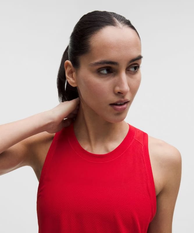 lululemon Fast and Free Singlet *Perforated Stripe - Oxford Red
