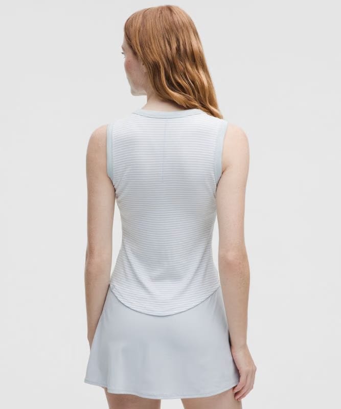 lululemon Hold Tight Crewneck Tank Top *Waist Length - Minute Stripe White Starch Blue