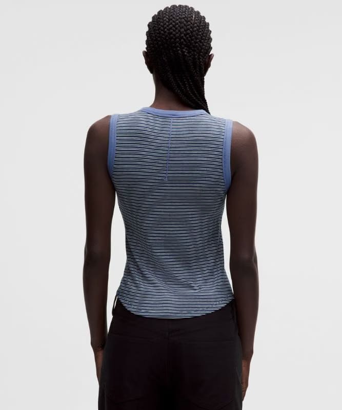 lululemon Hold Tight Crewneck Tank Top *Waist Length - Surround Stripe Prep Blue Coconut Ivory