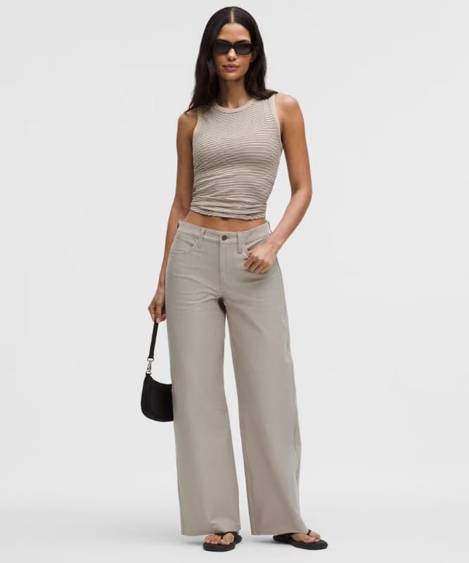 lululemon Hold Tight Crewneck Tank Top *Waist Length - Surround Stripe Trench Coconut Ivory