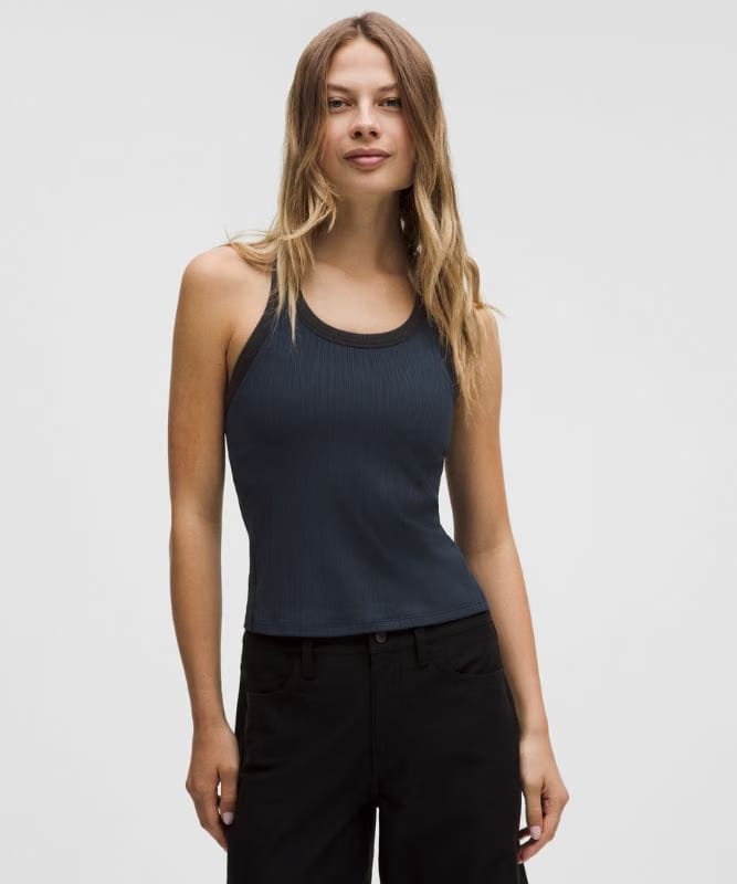 lululemon Hold Tight Micro-Rib Racerback Tank Top - True Navy/Black