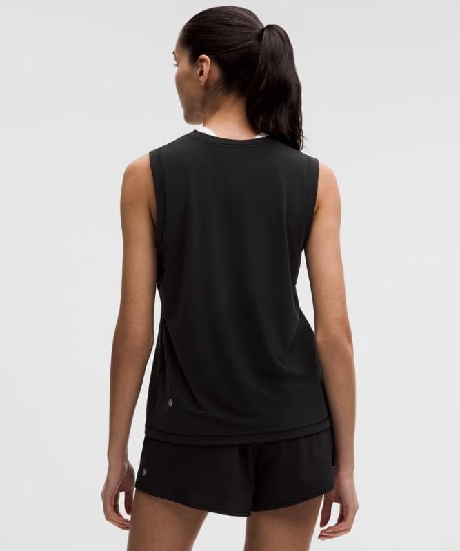 lululemon Jersey Training Muscle Tank Top Long *Wordmark - Black