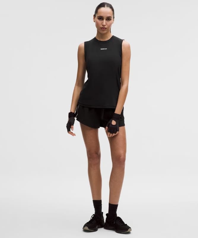 lululemon Jersey Training Muscle Tank Top Long *Wordmark - Black