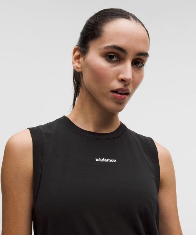 lululemon Jersey Training Muscle Tank Top Long *Wordmark - Black
