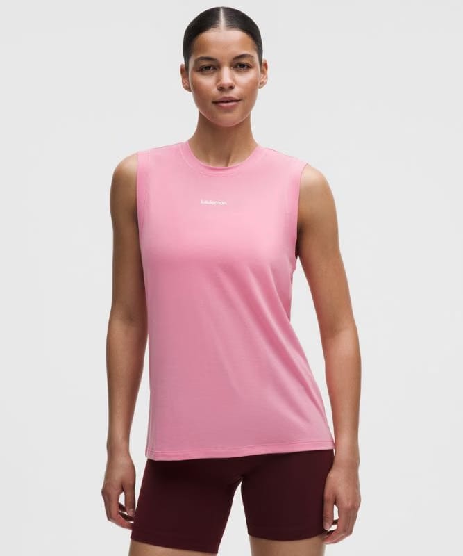 lululemon Jersey Training Muscle Tank Top Long *Wordmark - Candy Cloud