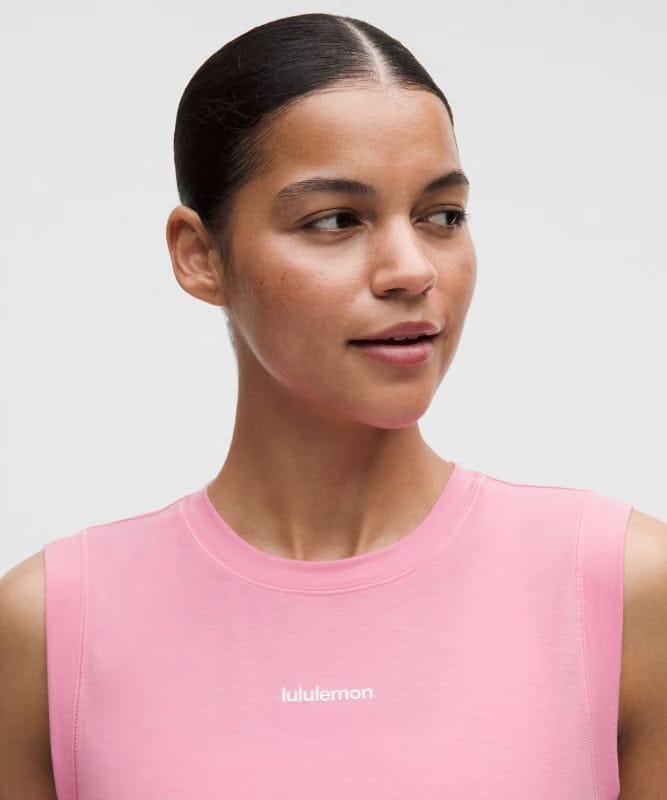lululemon Jersey Training Muscle Tank Top Long *Wordmark - Candy Cloud
