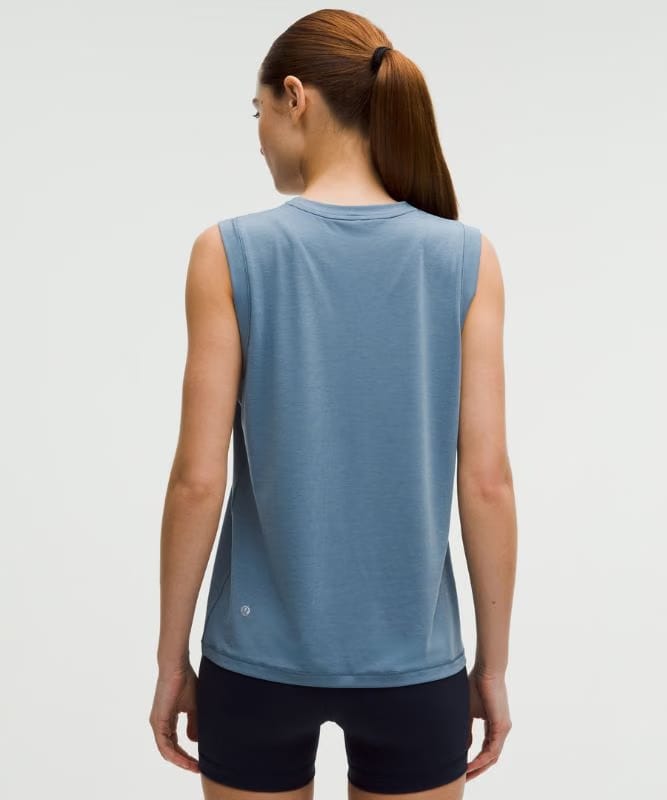 lululemon Jersey Training Muscle Tank Top Long *Wordmark - Steel Blue
