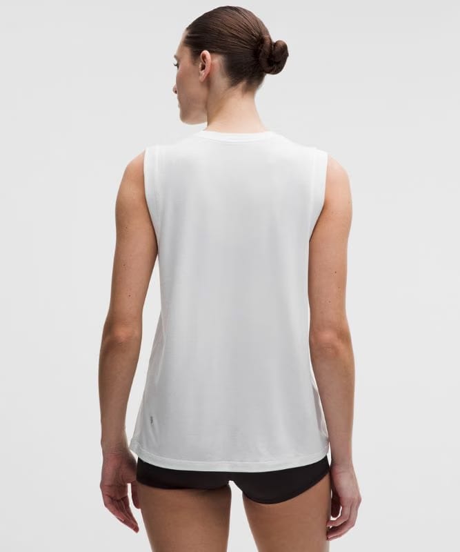 lululemon Jersey Training Muscle Tank Top Long *Wordmark - White