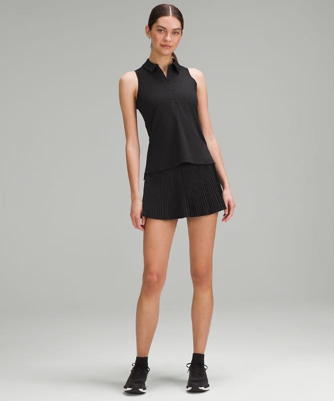 lululemon Quick-Dry Sleeveless Polo Shirt *Straight Hem - Black