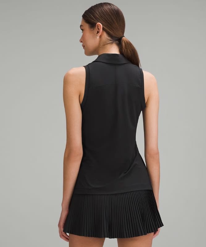 lululemon Quick-Dry Sleeveless Polo Shirt *Straight Hem - Black