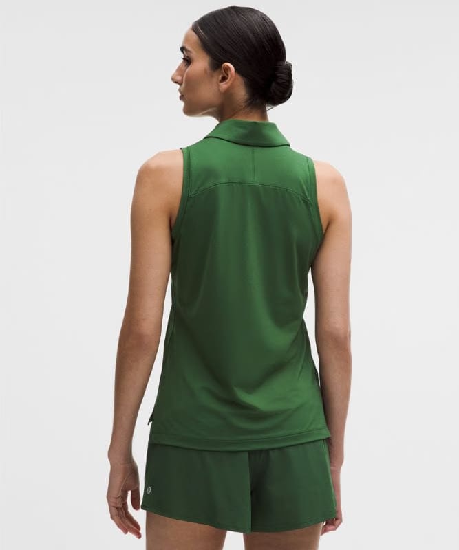 lululemon Quick-Dry Sleeveless Polo Shirt *Straight Hem - Black