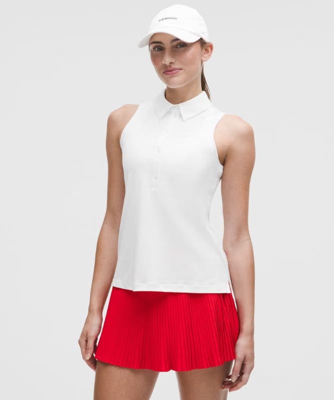 lululemon Quick-Dry Sleeveless Polo Shirt Straight Hem *Logo - Black