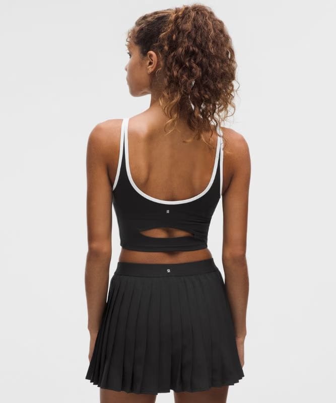 lululemon Scoop-Neck Cutout Tennis Tank Top *Medium Support, B/C Cup - Black/White