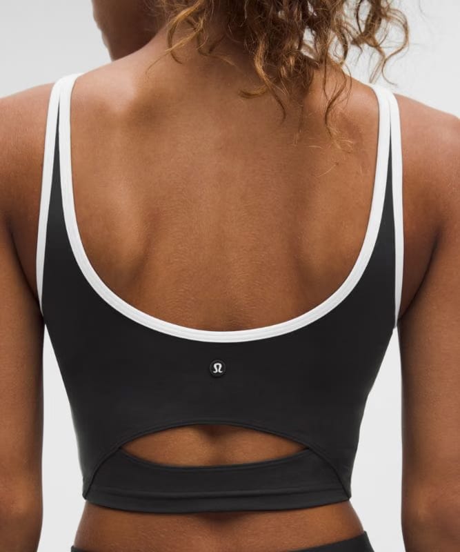 lululemon Scoop-Neck Cutout Tennis Tank Top *Medium Support, B/C Cup - Black/White