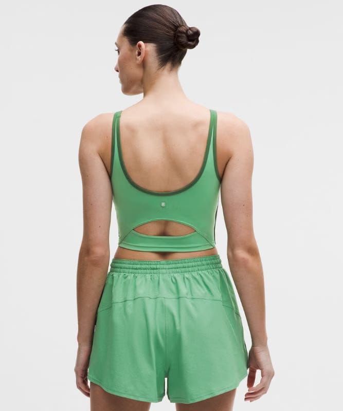 lululemon Scoop-Neck Cutout Tennis Tank Top *Medium Support, B/C Cup - Canteen Green/Ivy Grove
