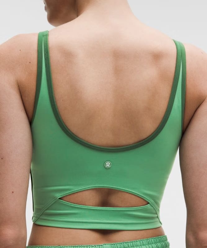 lululemon Scoop-Neck Cutout Tennis Tank Top *Medium Support, B/C Cup - Canteen Green/Ivy Grove