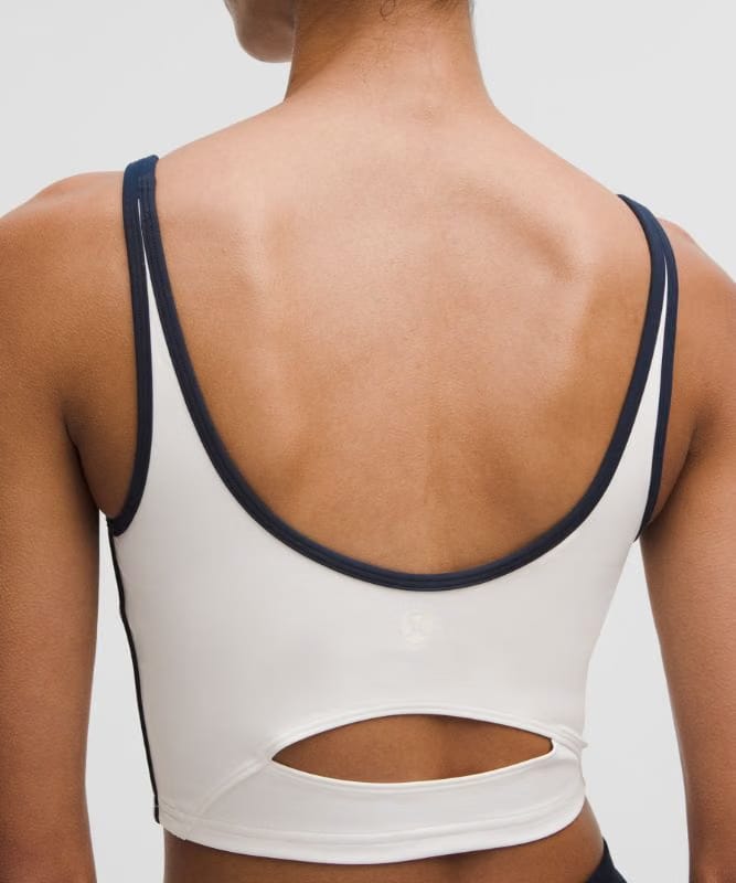 lululemon Scoop-Neck Cutout Tennis Tank Top *Medium Support, B/C Cup - White/Club Blue