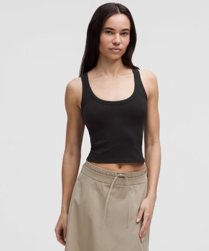 lululemon Smooth and Ribbed Nulu Scoop-Neck Tank Top *Light Support, B-D Cups - Black