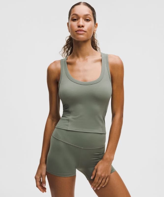 lululemon Smooth and Ribbed Nulu Scoop-Neck Tank Top *Light Support, B-D Cups - Willow Leaf