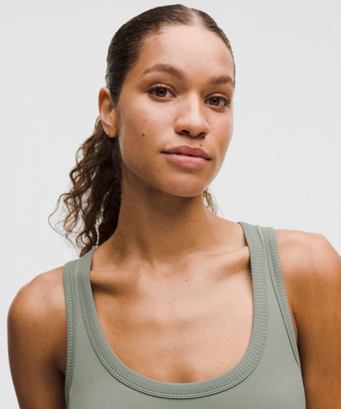 lululemon Smooth and Ribbed Nulu Scoop-Neck Tank Top *Light Support, B-D Cups - Willow Leaf