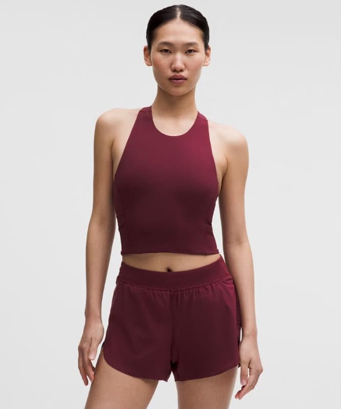 lululemon Swift Speed Cropped Tank Top *B/C Cup - Burgundy Bay