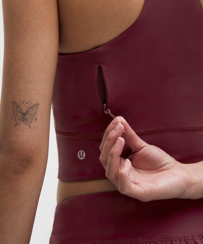 lululemon Swift Speed Cropped Tank Top *B/C Cup - Burgundy Bay