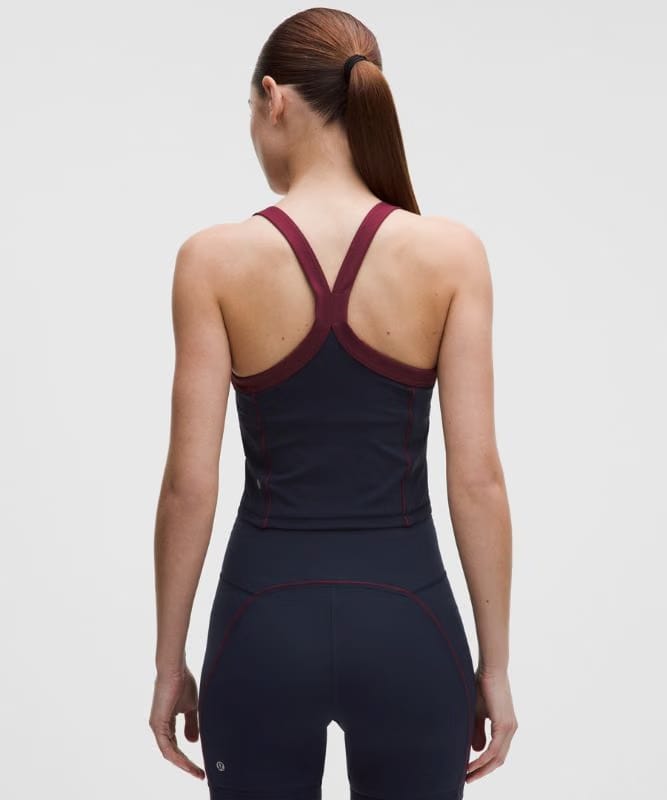 lululemon Wunder Train Piped Strappy Tank Top *Light Support, B/C Cup - True Navy/Burgundy Bay