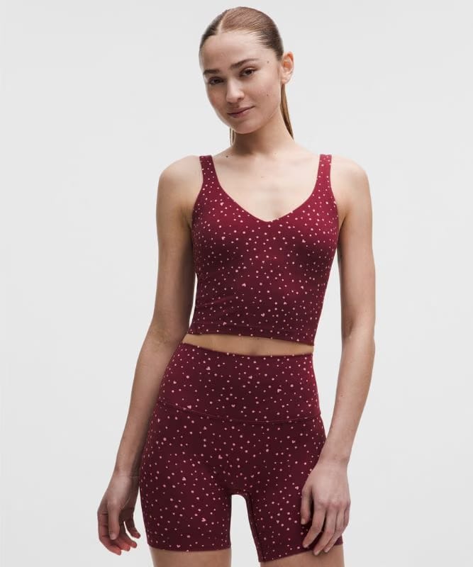 lululemon Align™ Tank Top *Light Support, A/B Cup - Heart Scatter Dot Print Candy Cloud Burgundy Bay