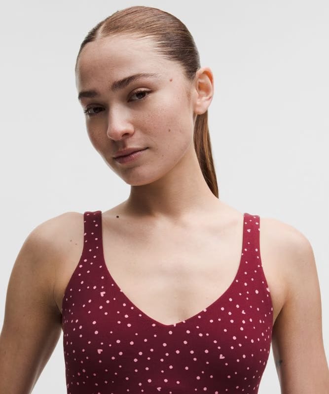 lululemon Align™ Tank Top *Light Support, A/B Cup - Heart Scatter Dot Print Candy Cloud Burgundy Bay
