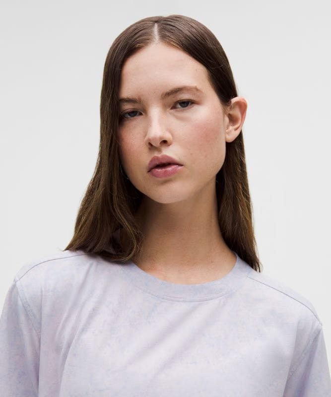 lululemon All Yours Organic Cotton Crewneck T-Shirt - Cirrus Wash Pink Parfait Iced Violet Sinatra Blue