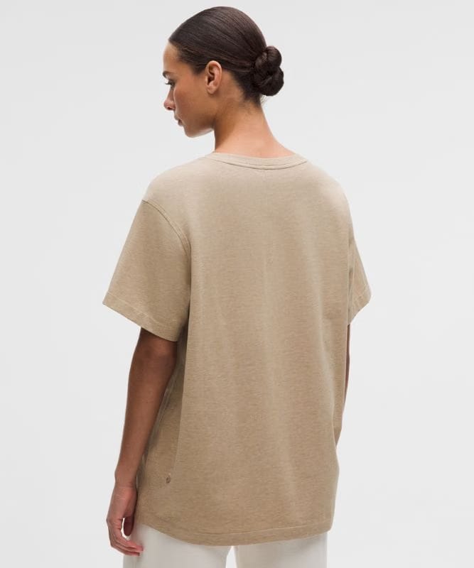 lululemon All Yours Organic Cotton Crewneck T-Shirt - Heathered Wacky Khaki