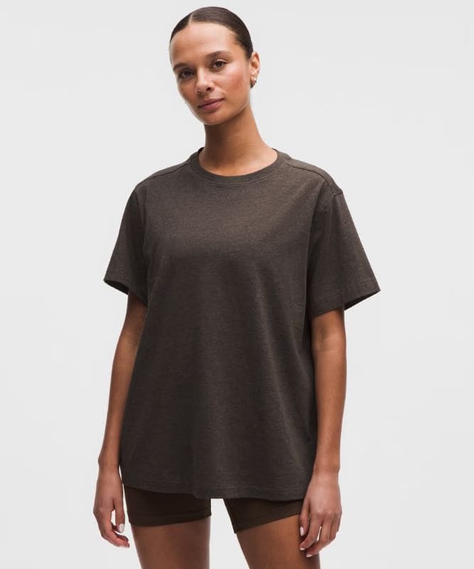 lululemon All Yours Organic Cotton Crewneck T-Shirt - Heathered Walnut Crunch
