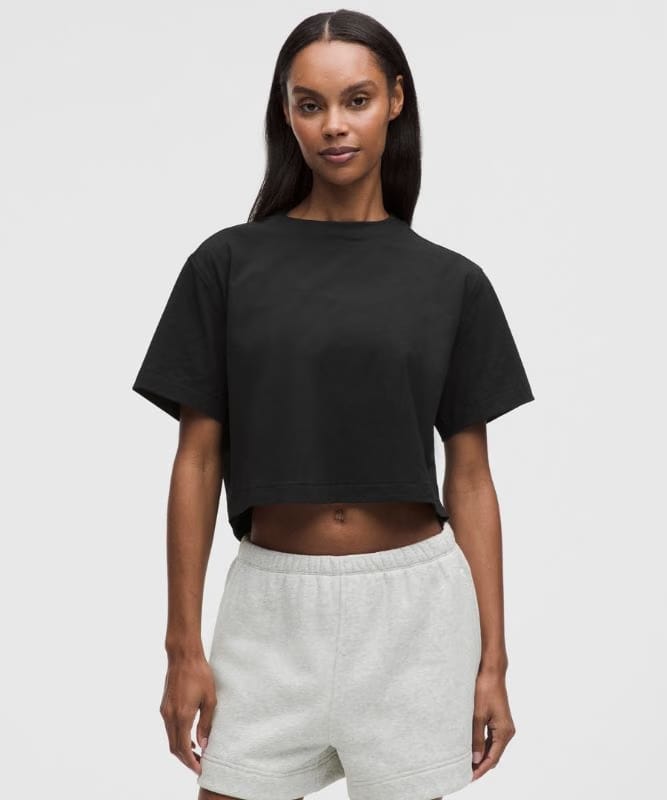 lululemon All Yours Organic Cotton Cropped T-Shirt - Black