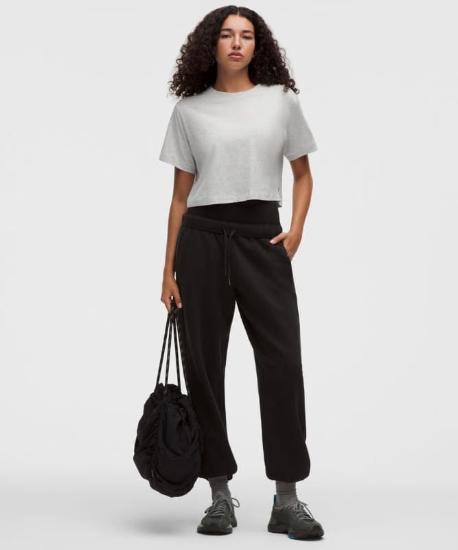 lululemon All Yours Organic Cotton Cropped T-Shirt - Heathered Core Ultra Light Grey