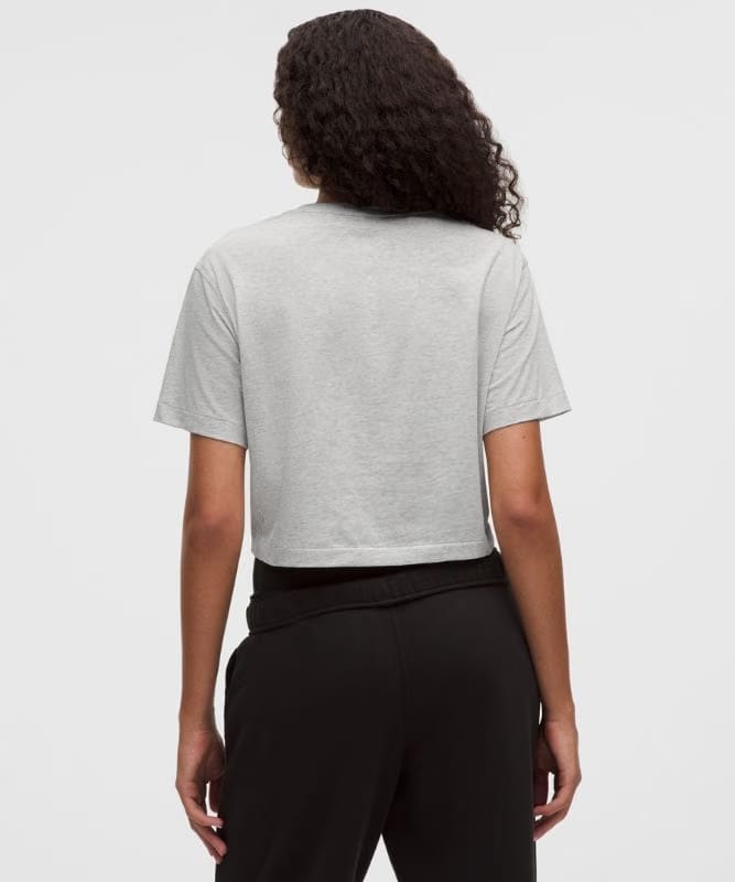 lululemon All Yours Organic Cotton Cropped T-Shirt - Heathered Core Ultra Light Grey