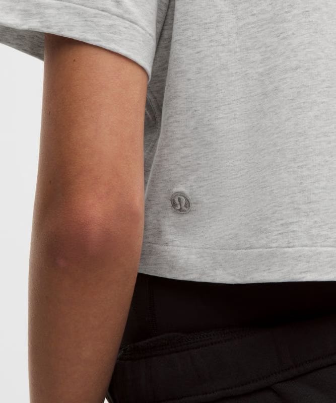 lululemon All Yours Organic Cotton Cropped T-Shirt - Heathered Core Ultra Light Grey