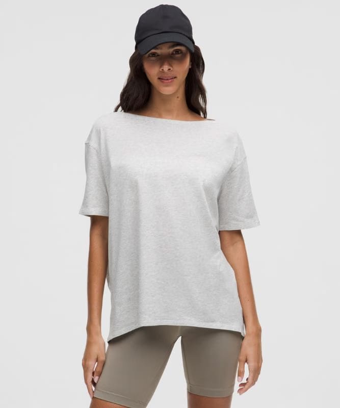 lululemon Back In Action Organic Cotton T-Shirt - Heathered Core Ultra Light Grey