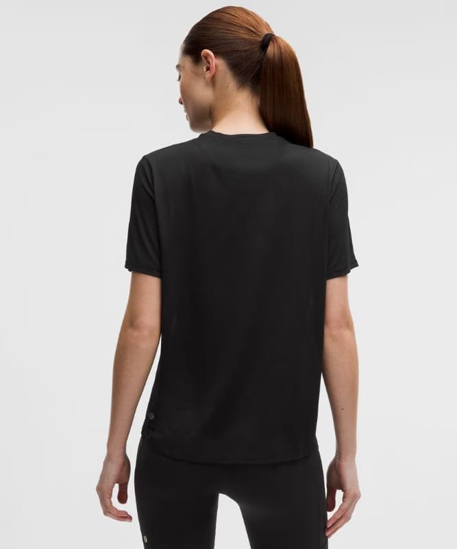 lululemon Fast and Free Short-Sleeve Shirt *Perforated Stripe - Black