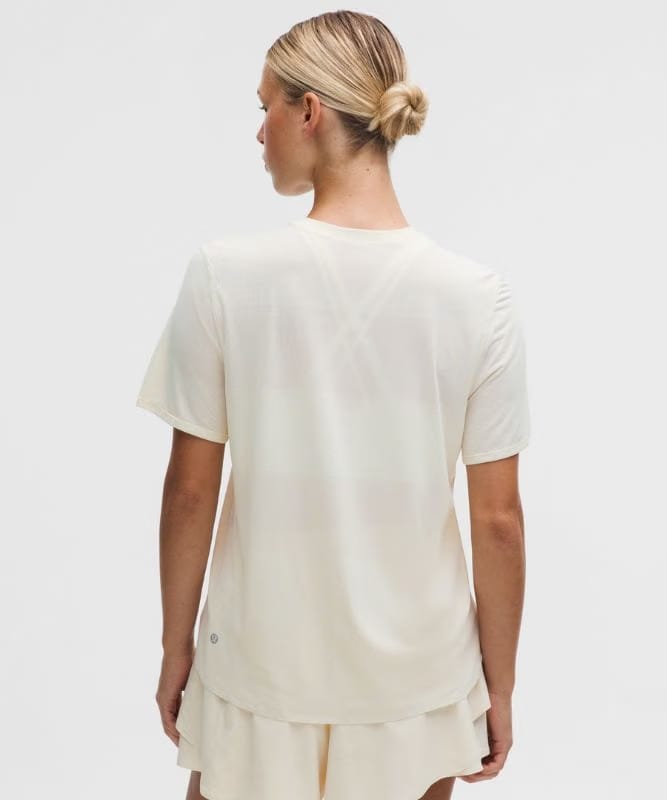 lululemon Fast and Free Short-Sleeve Shirt *Perforated Stripe - Light Ivory