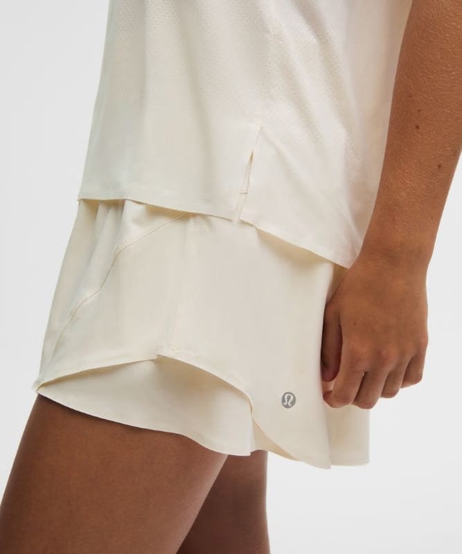 lululemon Fast and Free Short-Sleeve Shirt *Perforated Stripe - Light Ivory