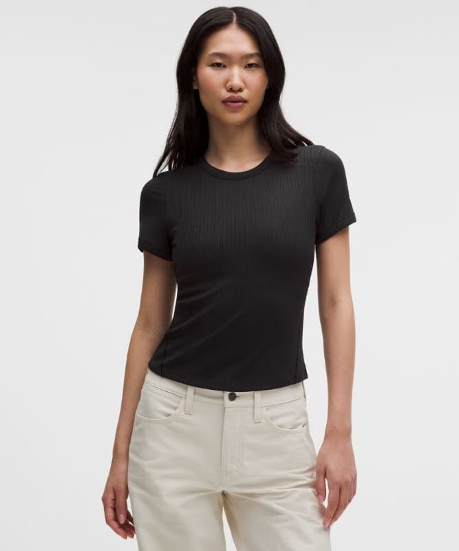 lululemon Hold Tight Micro-Rib Straight-Hem T-Shirt - Black